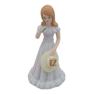 Growing Up Birthday Girls 12 Enesco 5.5" Celebration Brown Hair Purple Dress 198